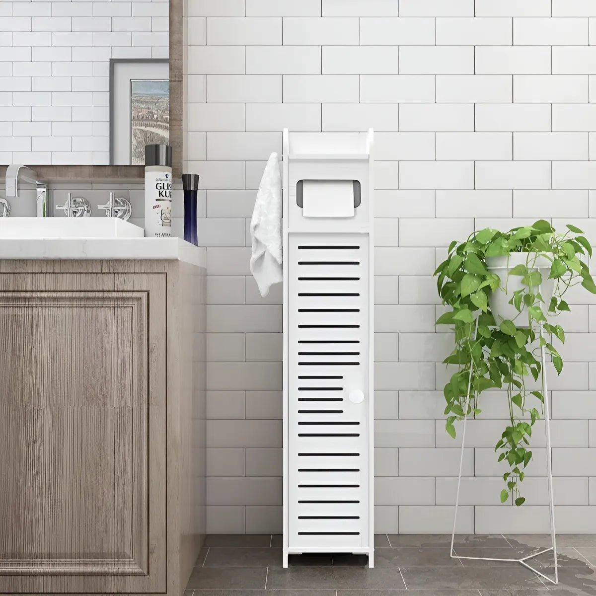 Estante de Baño Organizador Vertical de 2 Pisos