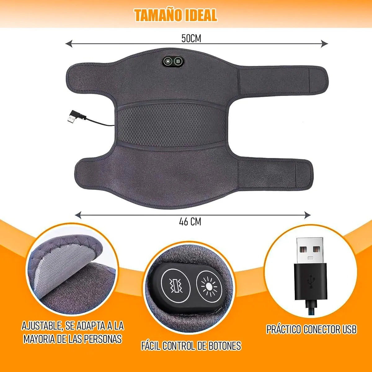 🦵Rodillera Calentadora Masajeador de Carga USB – Alivio Inteligente para Dolor y Lesiones