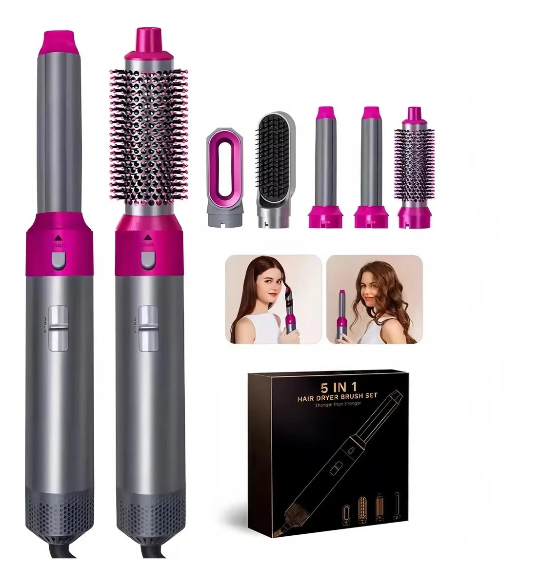 Estilizador de Pelo Profesional 5 en 1 con Aire Caliente | Seca, Riza y Alisa